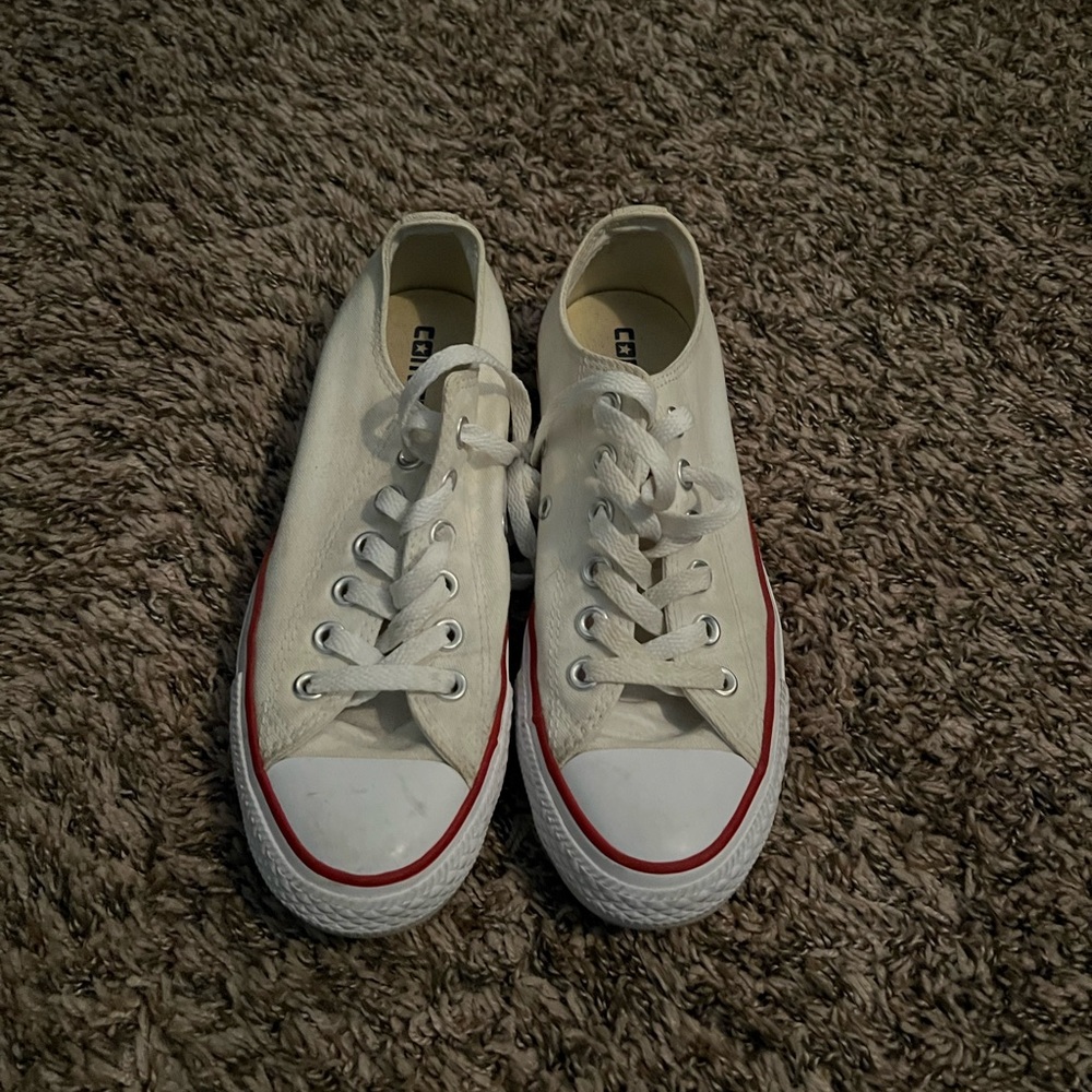 Converse women’s White and Red Low-Top Sneakers
